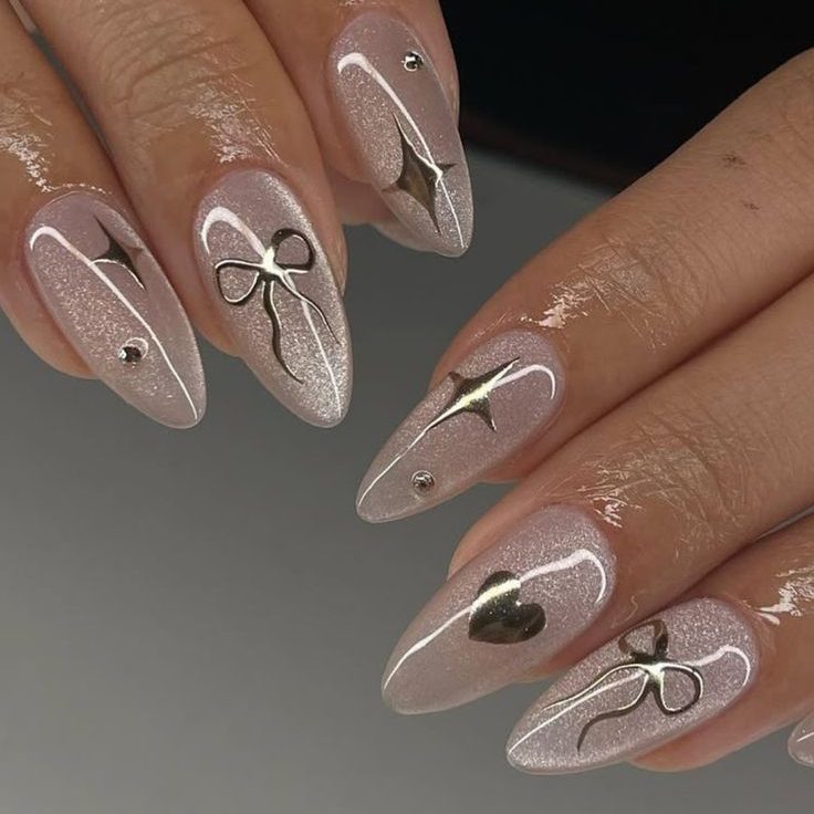 Cat Eye & Chrome Combo Nails